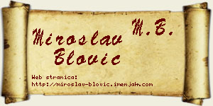 Miroslav Blović vizit kartica